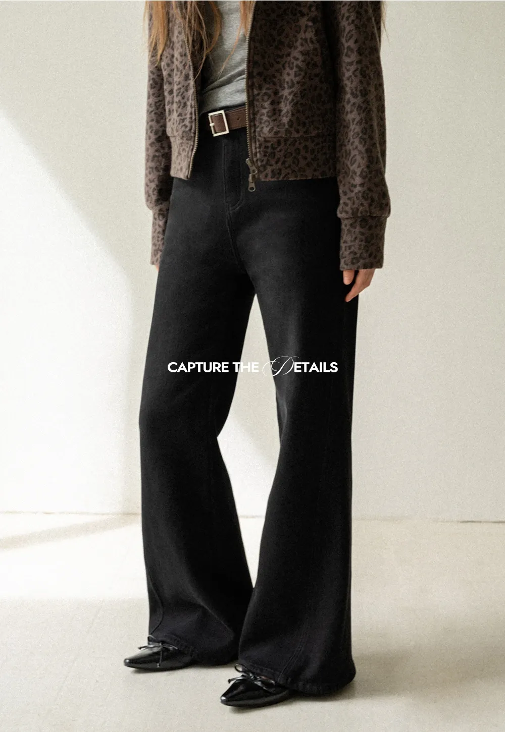 Womens High Rise Wide Leg Denim Pants