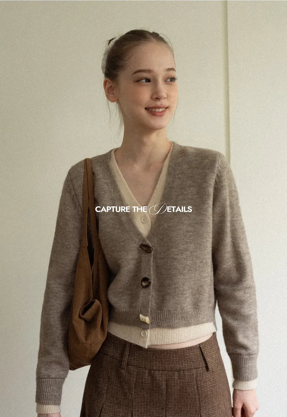 Contrast Trim Button-Up Knit Cardigan
