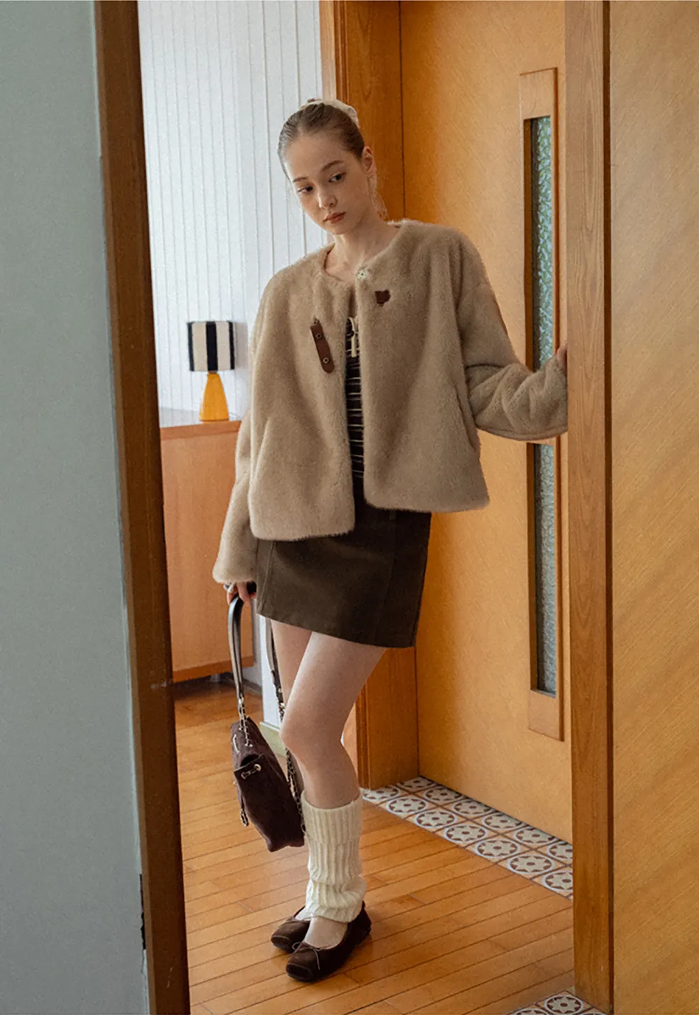 Suede Belted Mini Skirt