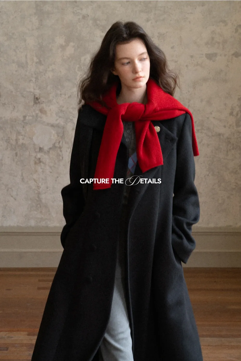 Womens Chic A-Line Buttoned Long Wool Coat