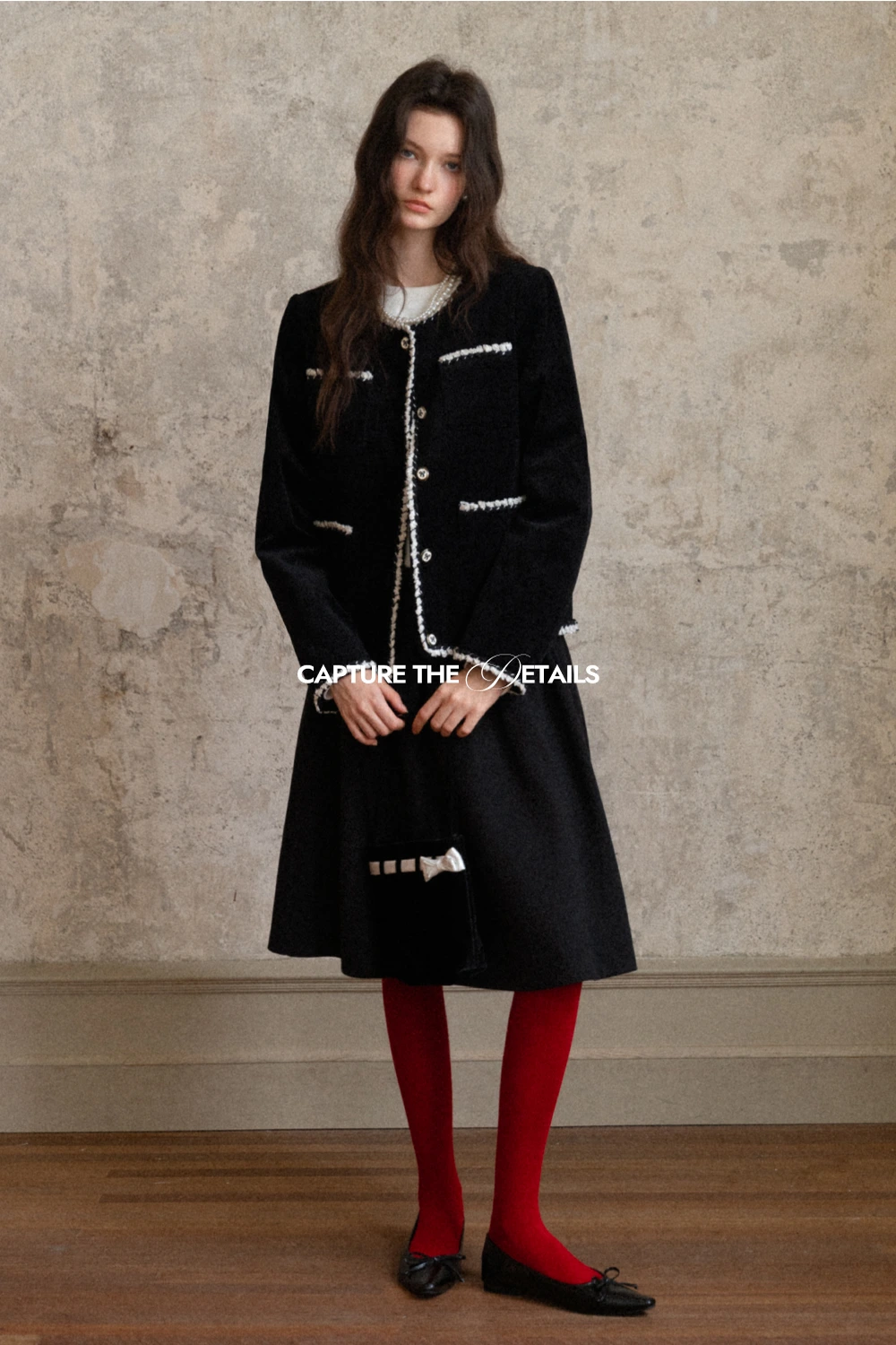 Womens Classic Contrast Trim Tweed Short Jacket