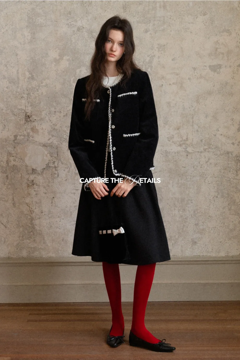 Womens Classic Contrast Trim Tweed Short Jacket