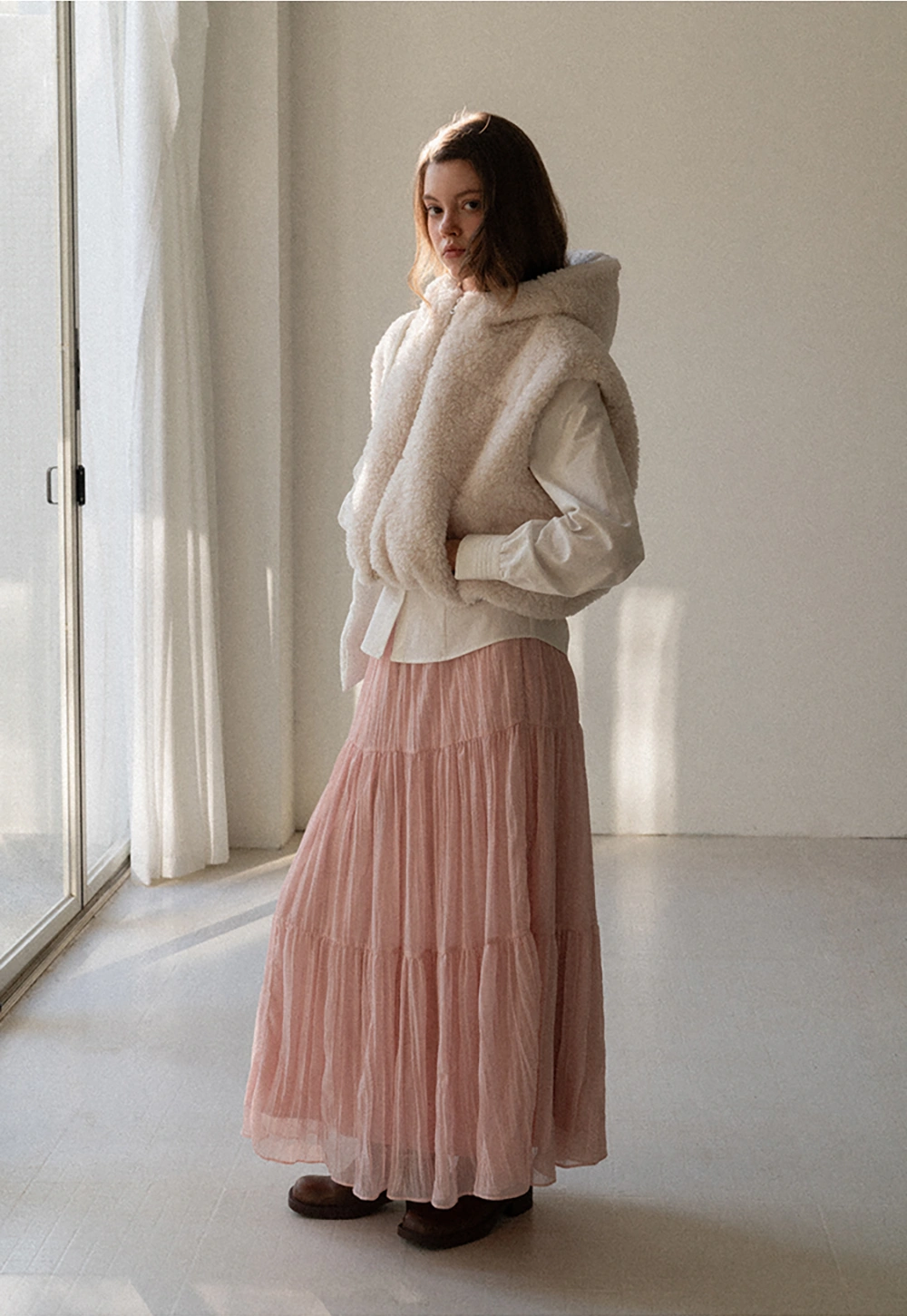 Classic White Blouse with Lace Collar