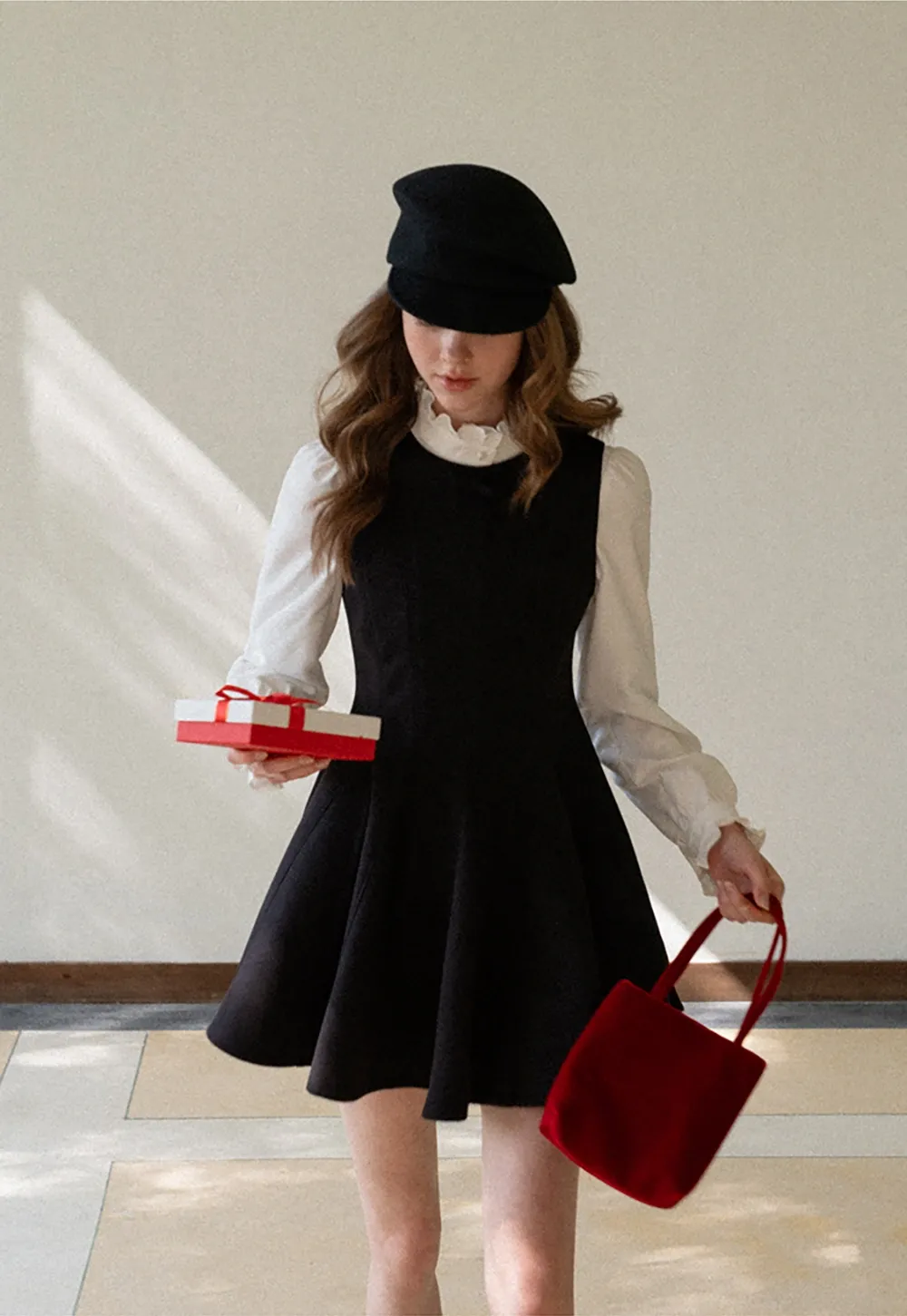 Long Sleeve Blouse with Ruffle Trim