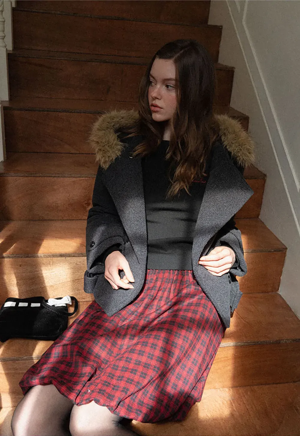 Bubble Hem Mini Skirt