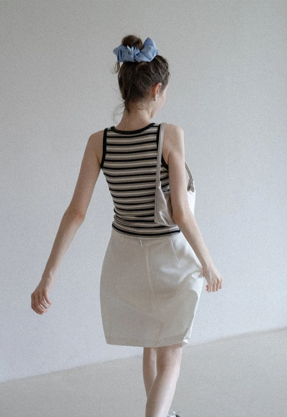 Women’s Striped Ribbed Henley Tank