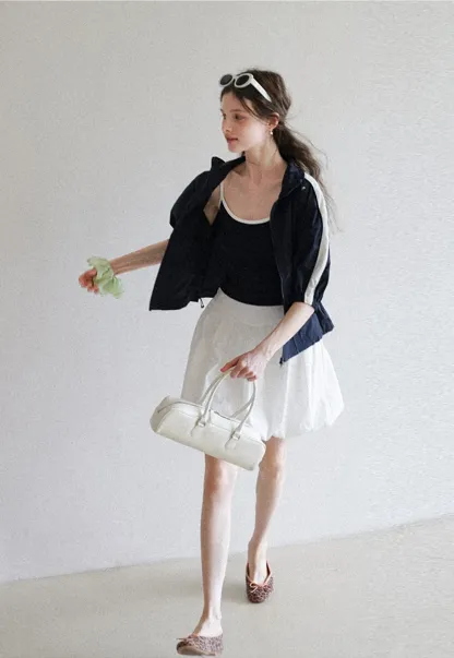 High Waist Bubble Mini Skirt