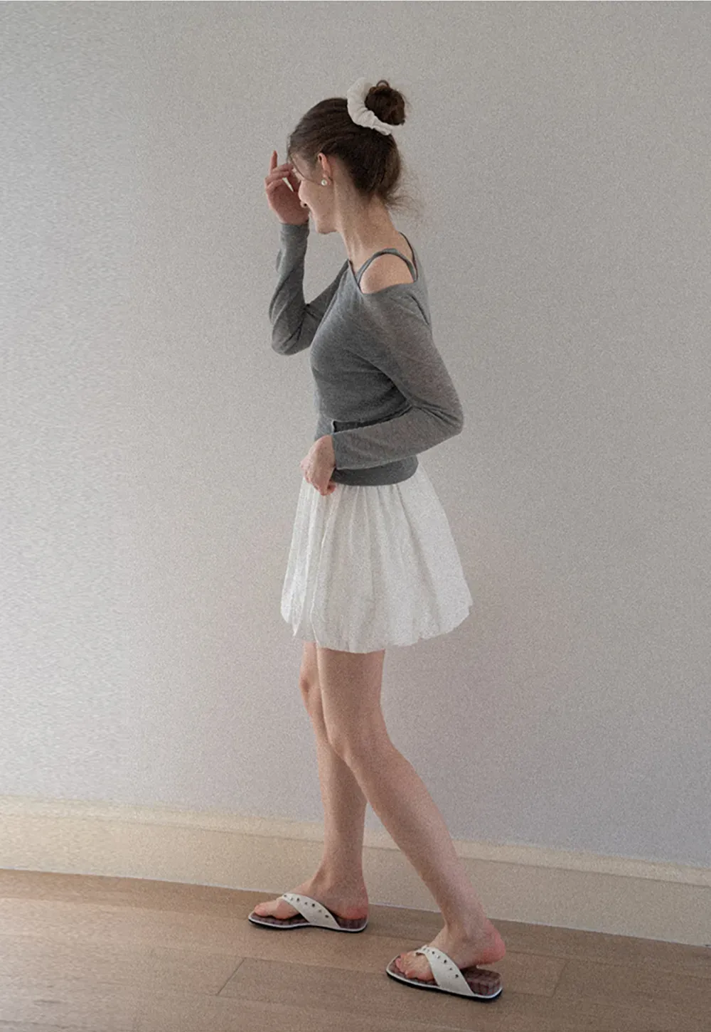 Women's Off-Shoulder Knit Top with Side Buttons