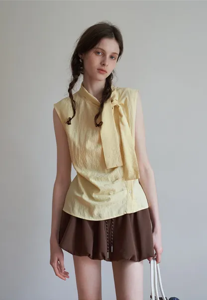 Elegant Tie Neck Sleeveless Top for Women