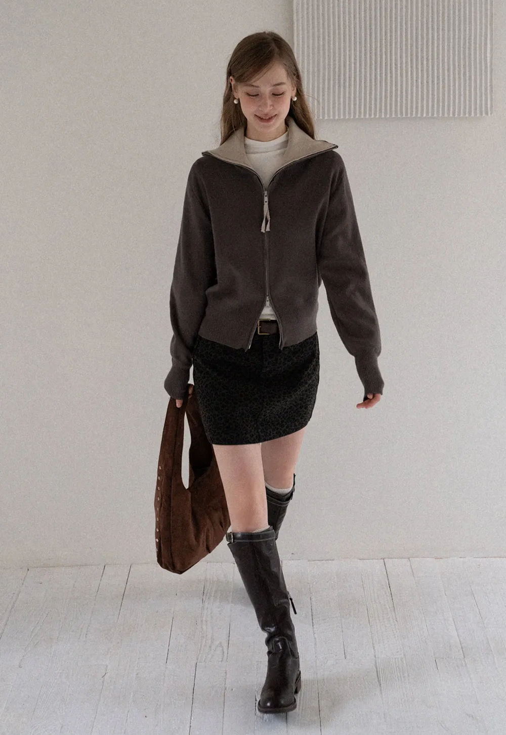 Womens Long Sleeve Mock Neck Top