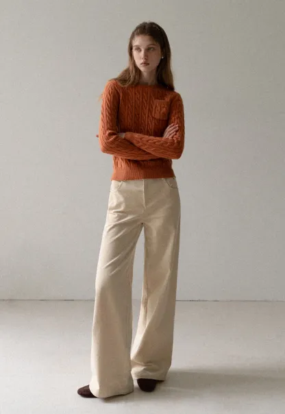 Women Cable Knit Sweater Long Sleeve Pullover Fall