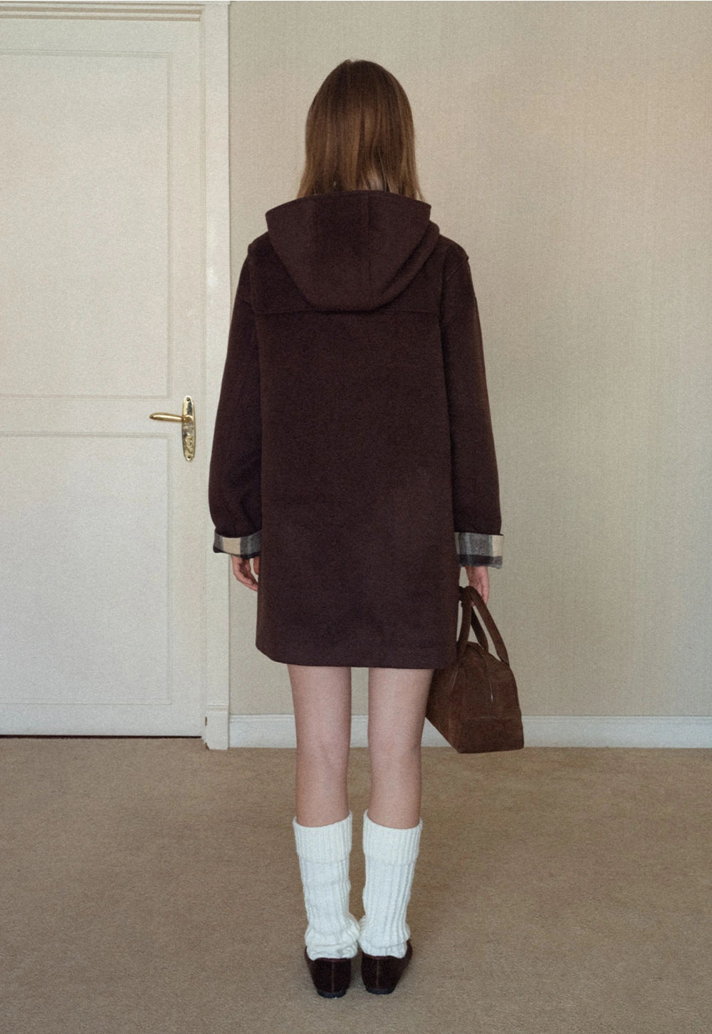 Women Winter Wool Coat Hooded Duffle Outerwear