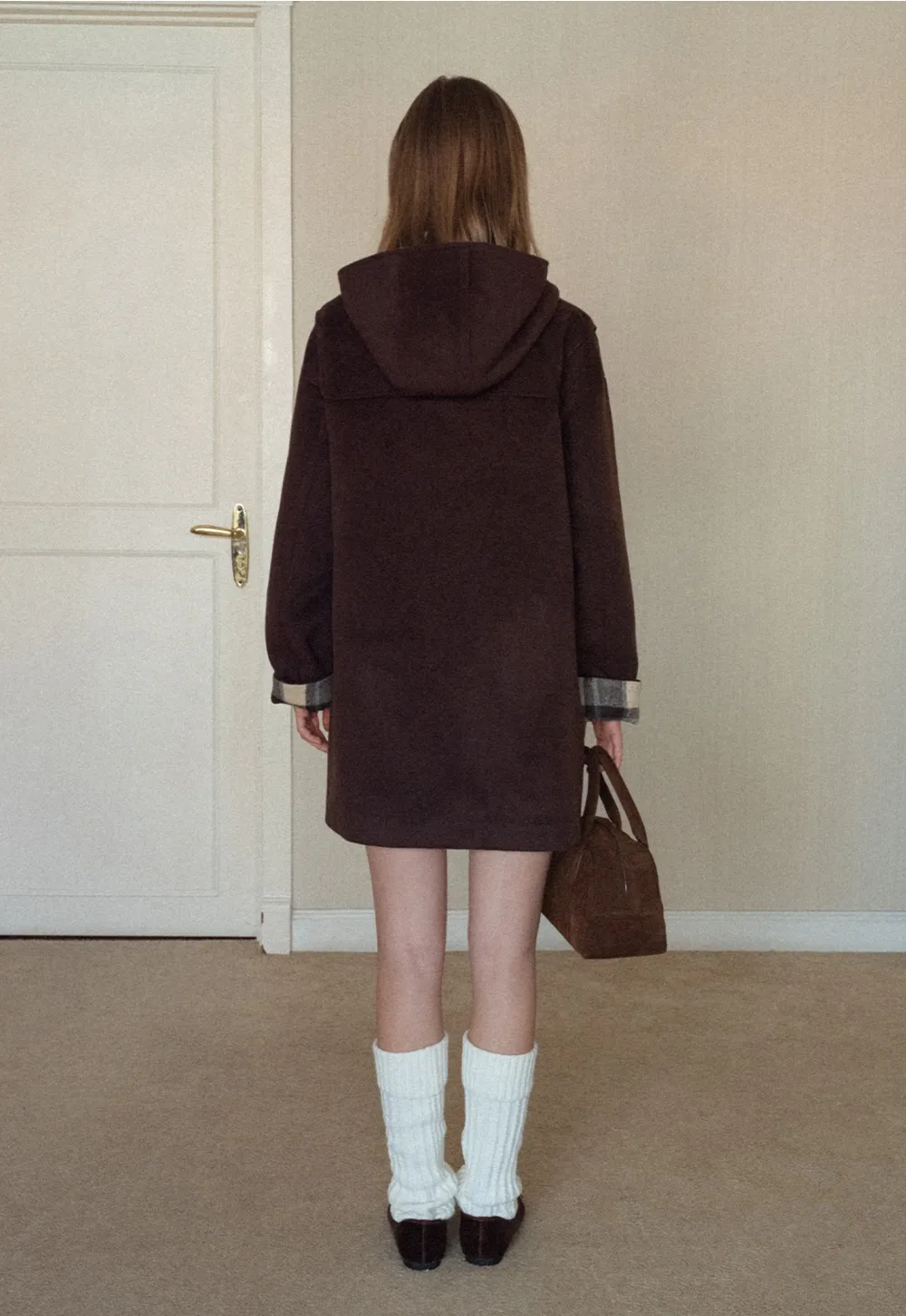 Women Winter Wool Coat Hooded Duffle Outerwear