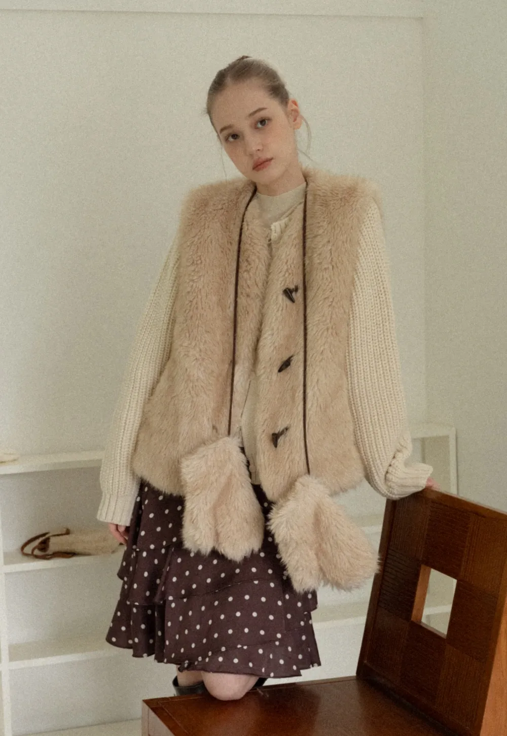 Soft Shearling Vest Women Warm Fuzzy Gilet