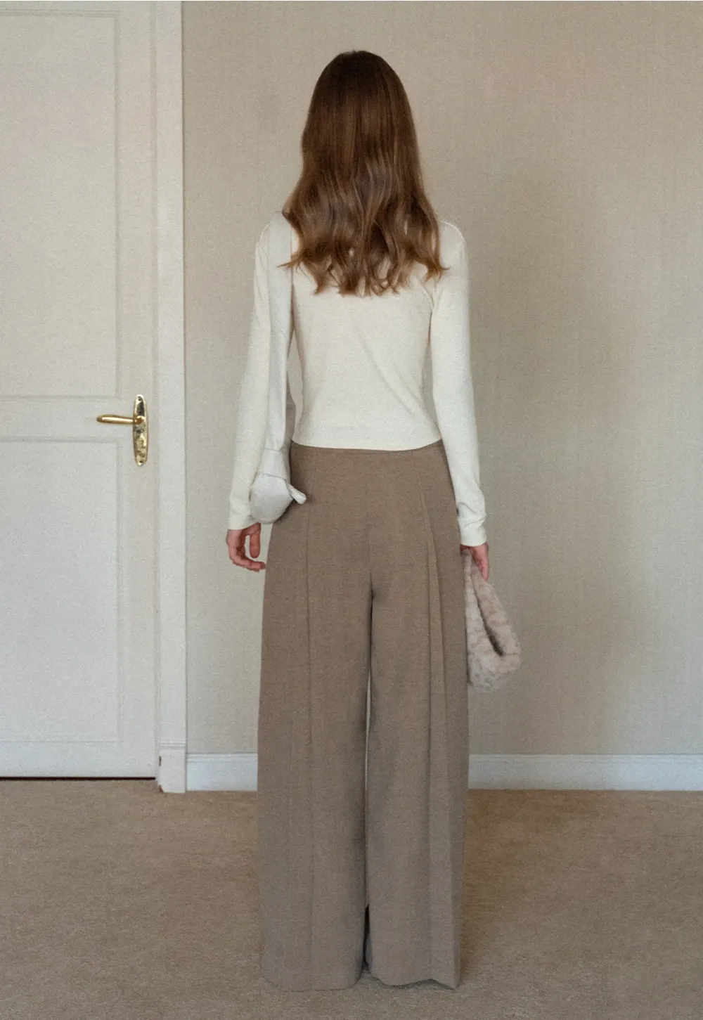 Womens Long Sleeve Drape Neck Top