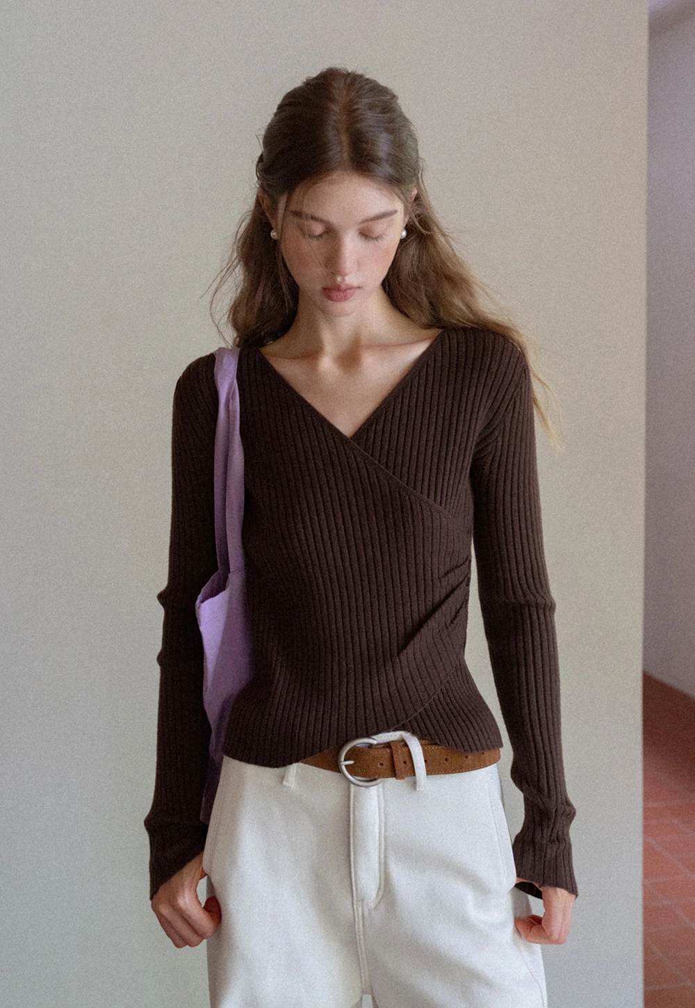 Womens High Waist Wide Leg Pants with Belt