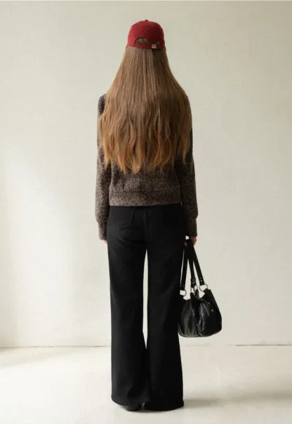 Womens High Rise Wide Leg Denim Pants