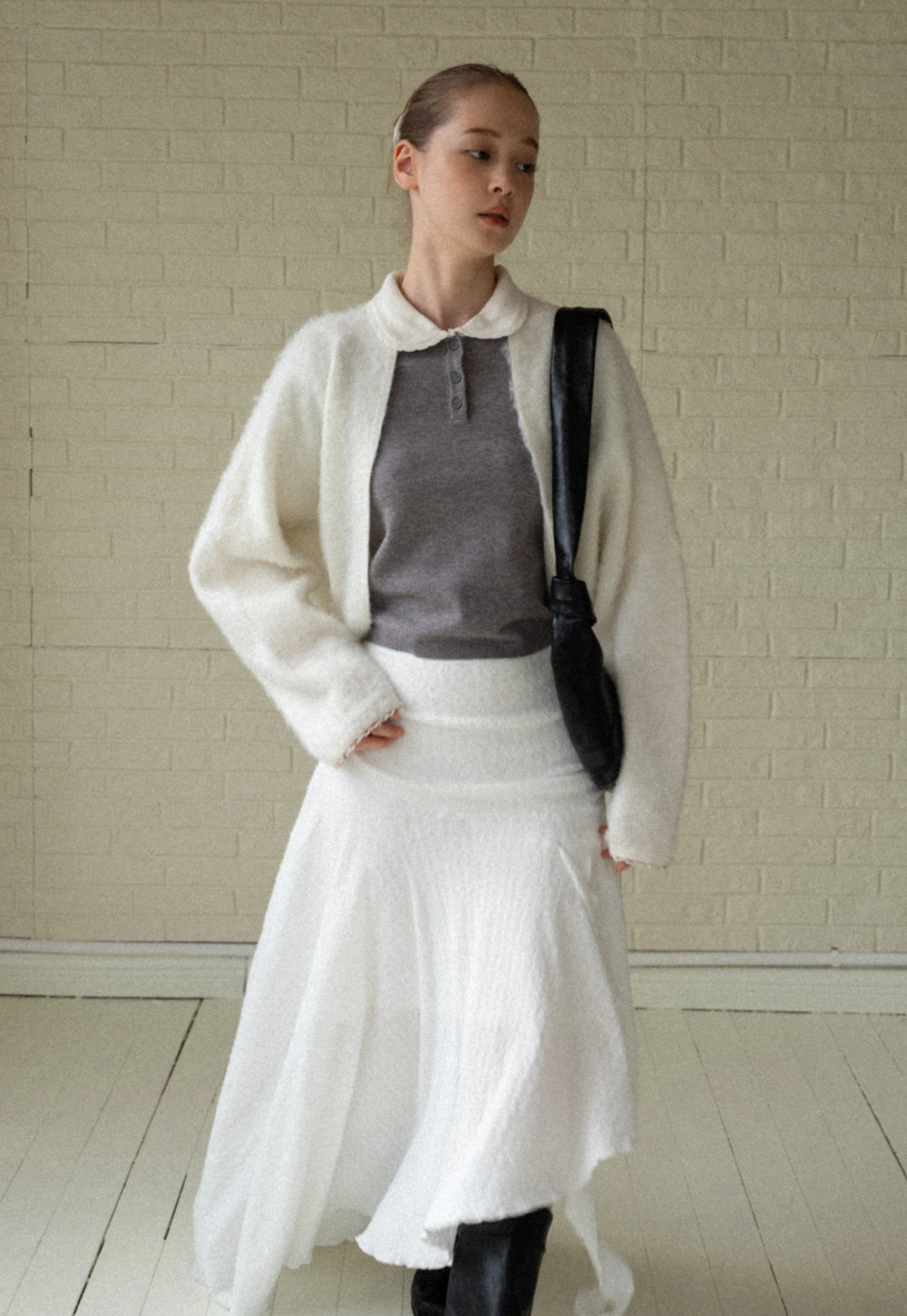 Elegant White Flared Skirt