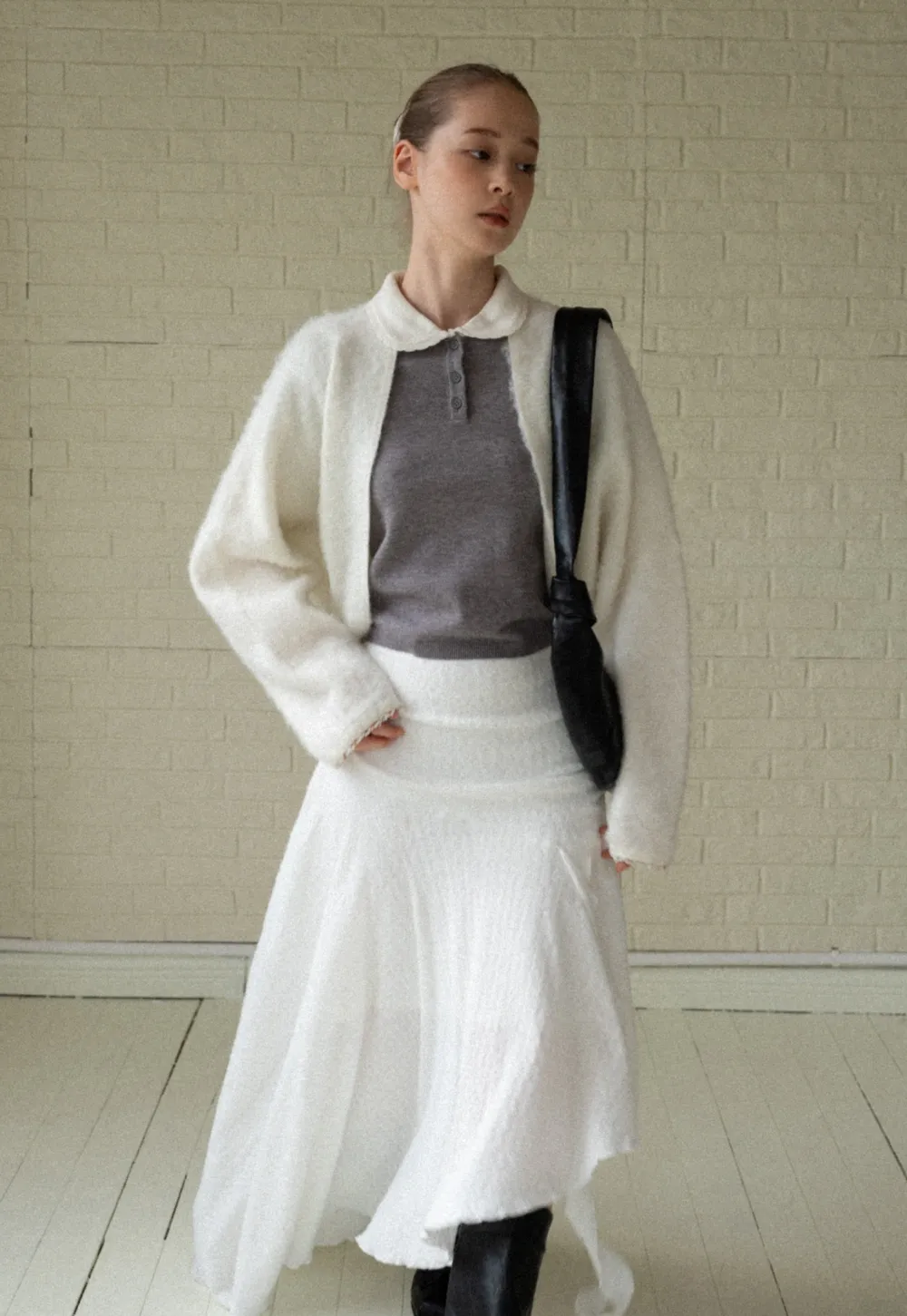 Elegant White Flared Skirt