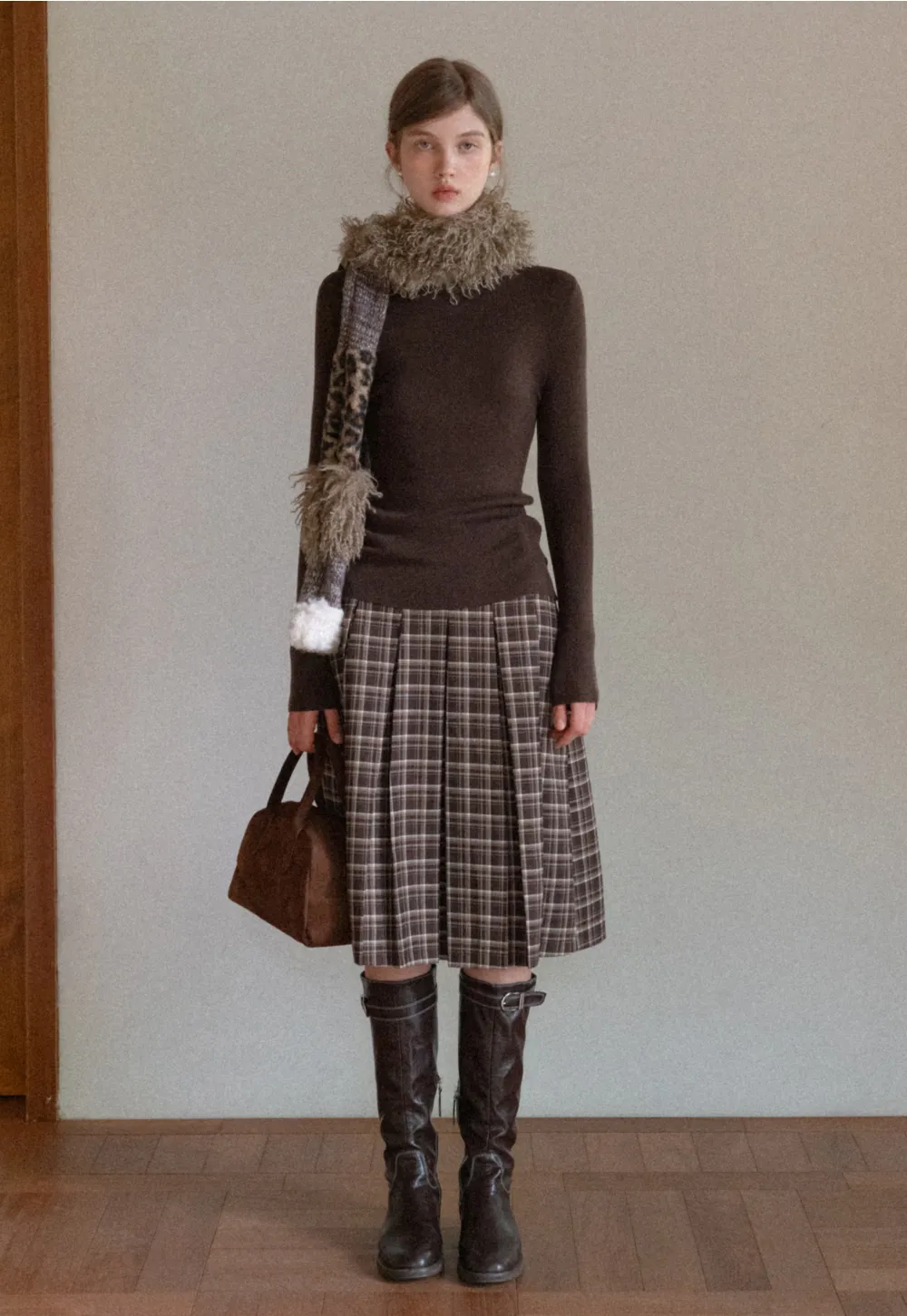 Mixed Texture Knit Scarf