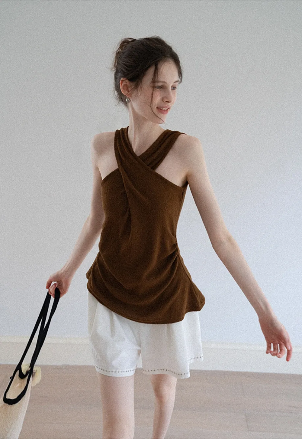 Women's Belted Pleat-Front Bermuda Shorts