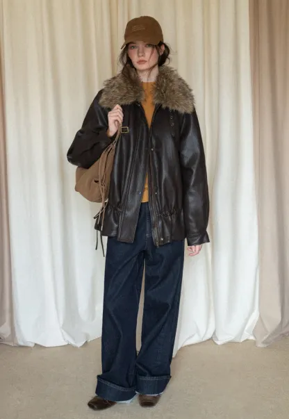 Classic Loose Fit Wide Leg Jeans for Women