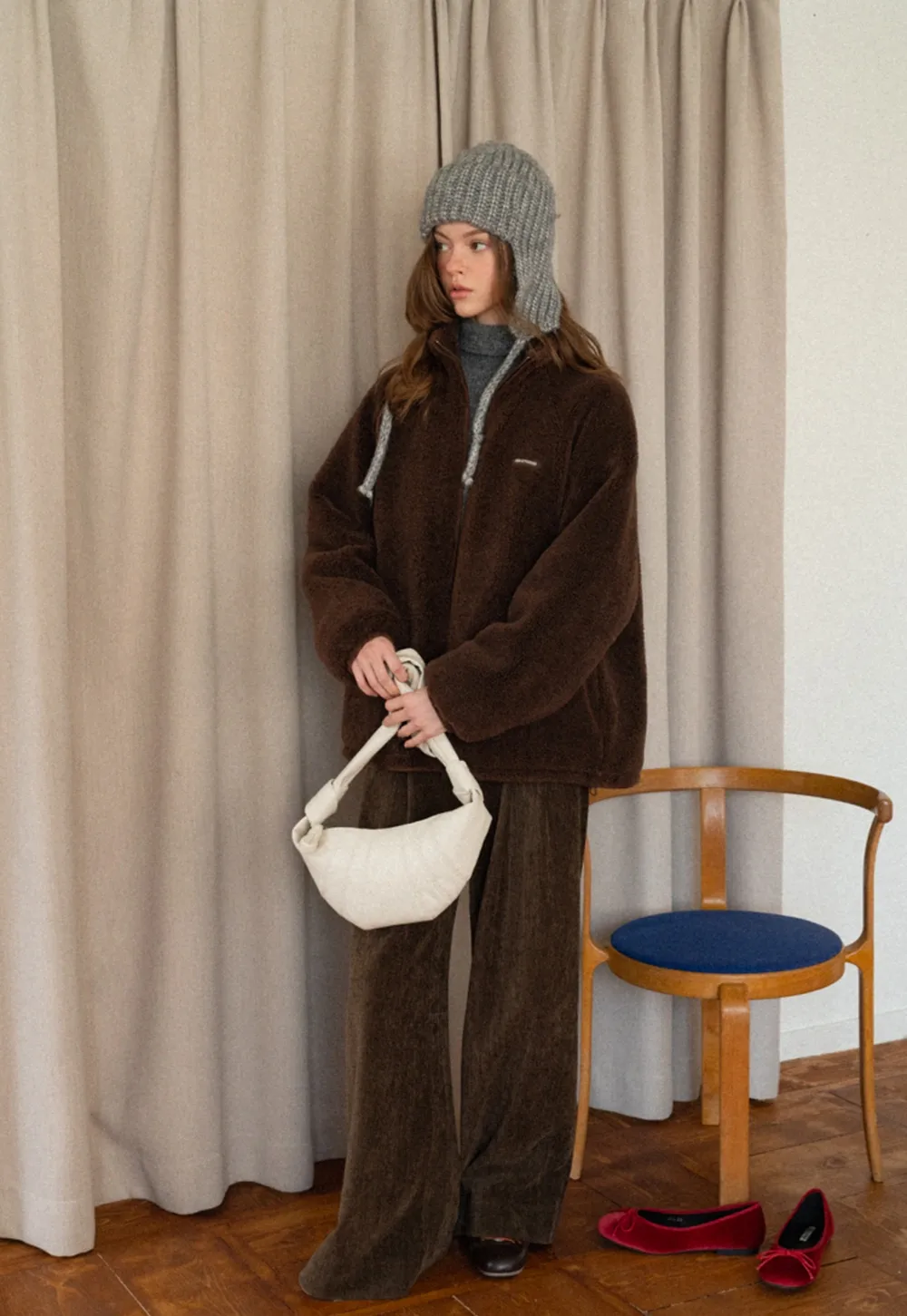 Zip-Up Fleece Jacket with Drawstring Waist