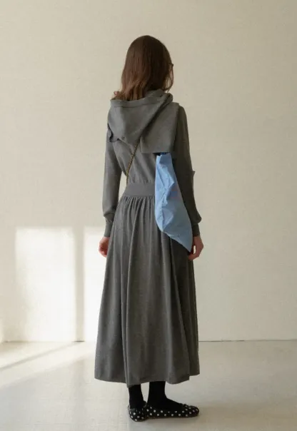 Relaxed Knit Cardigan & Full Skirt Set