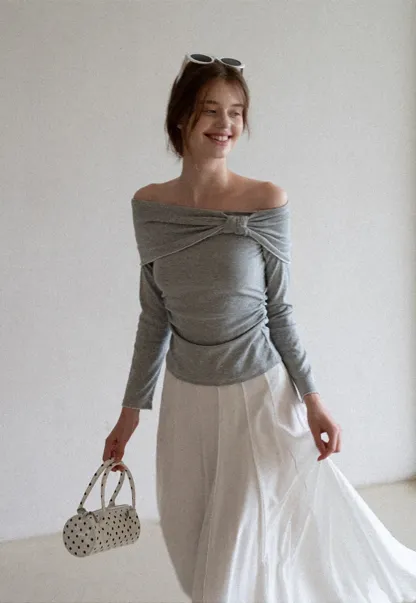 Women's High Waist Pleated Maxi Skirt