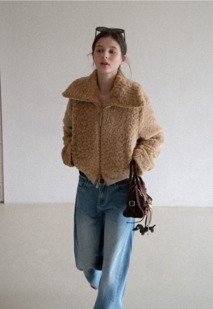 Fuzzy Textured Short Jacket 