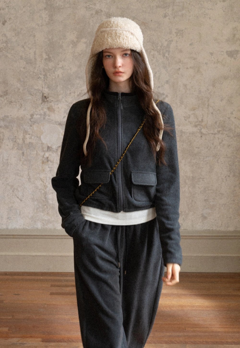 Women Fleece Jacket and Sweatpants Set