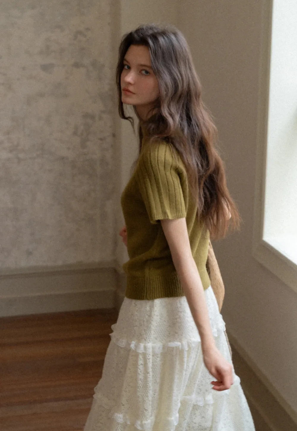 Lace Tiered Skirt with Ruffle Detail