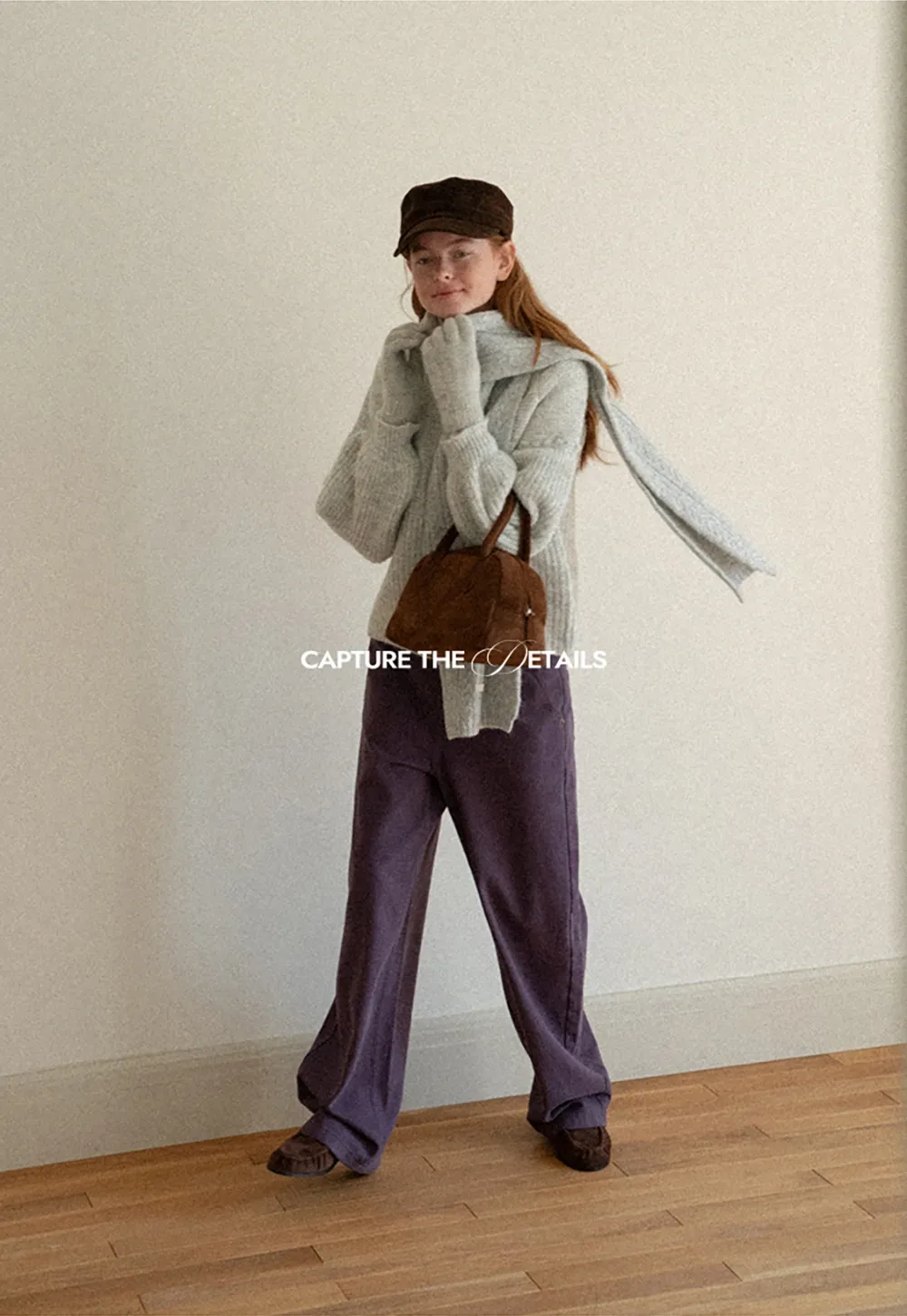 Velvet Baker Boy Cap with Structured Crown
