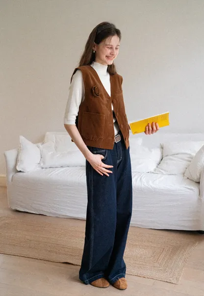 Women's Half Sleeve Mock Neck Knit Top