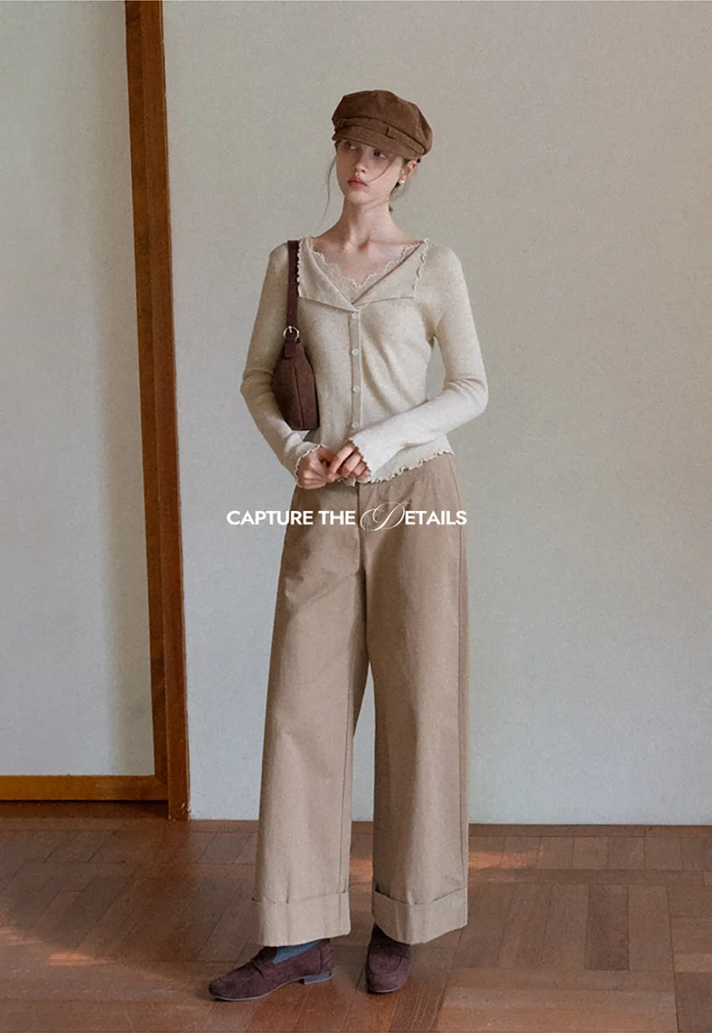 Lace Trim Ribbed Knit Top