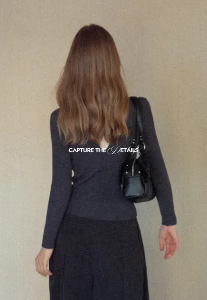 Womens Ribbed Mock Neck Top with Lace Buttons