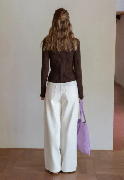 Womens High Waist Wide Leg Pants with Belt