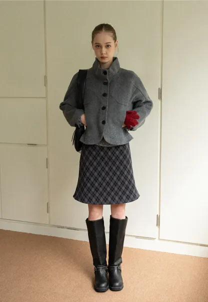 Plaid A-Line Mini Skirt