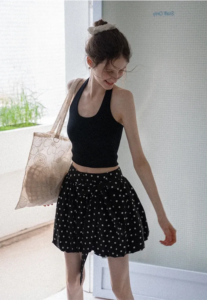 Women's Ribbed Halter Tank Top