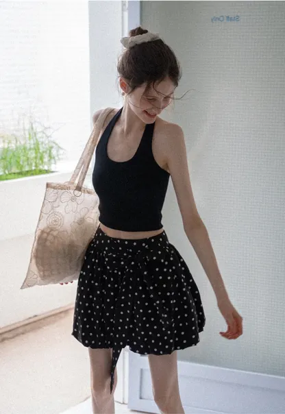 Women's Ribbed Halter Tank Top