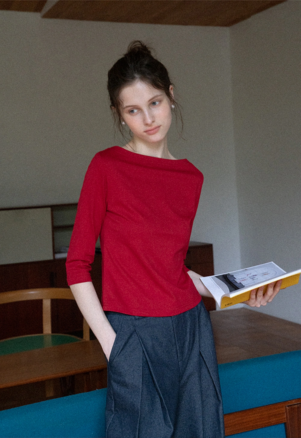 Women's High Waist Pleated Wide Leg Trousers