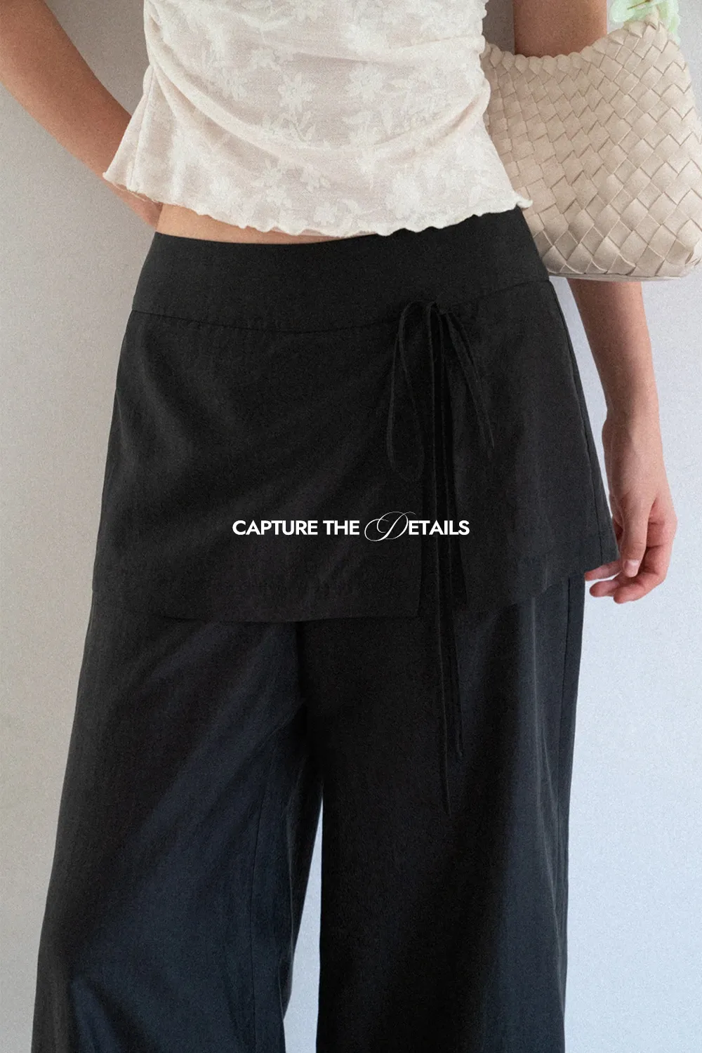 Drawstring Waist Wide Leg Casual Pants