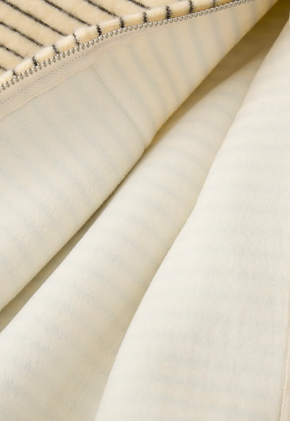 Women Striped Zip-Up Hoodie with Fur Collar