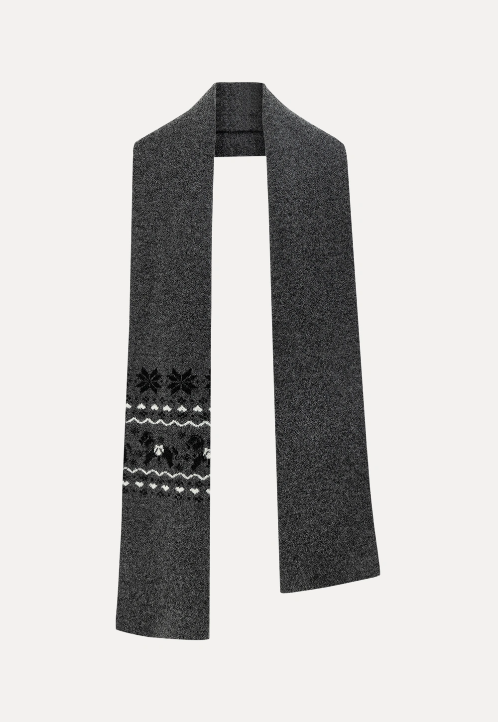 Winter Fair Isle Knit Sweater with Snowflake and Animal Pattern