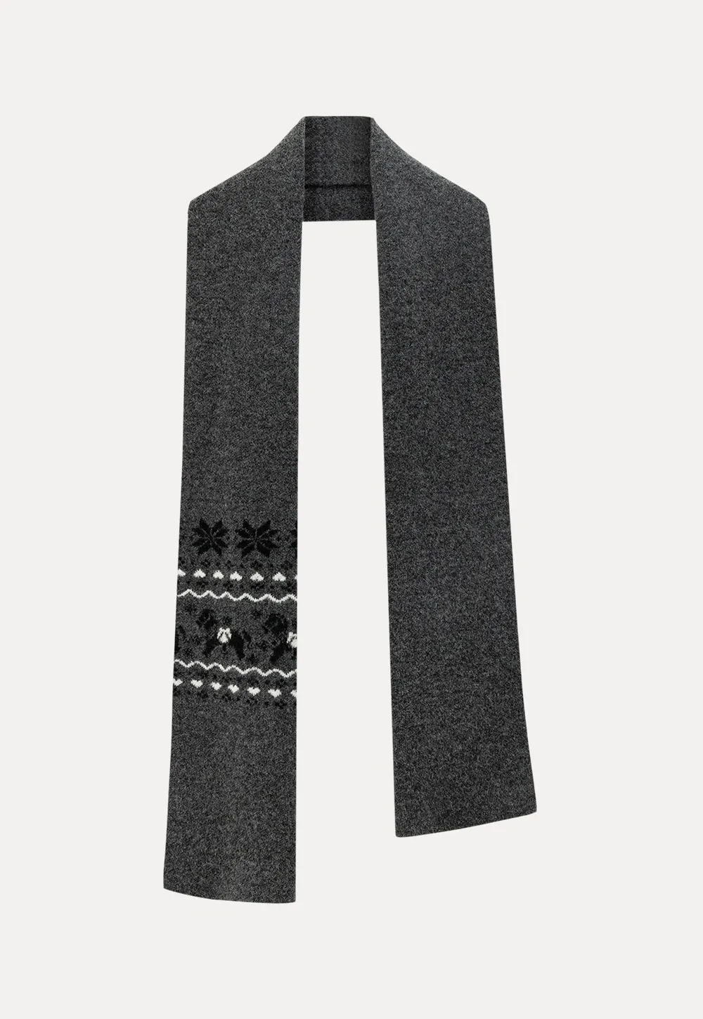 Winter Fair Isle Knit Sweater with Snowflake and Animal Pattern