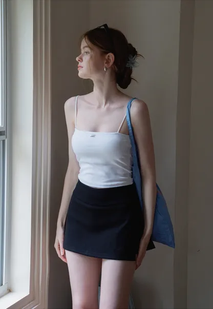 Women’s Basic Spaghetti Strap Crop Cami Top