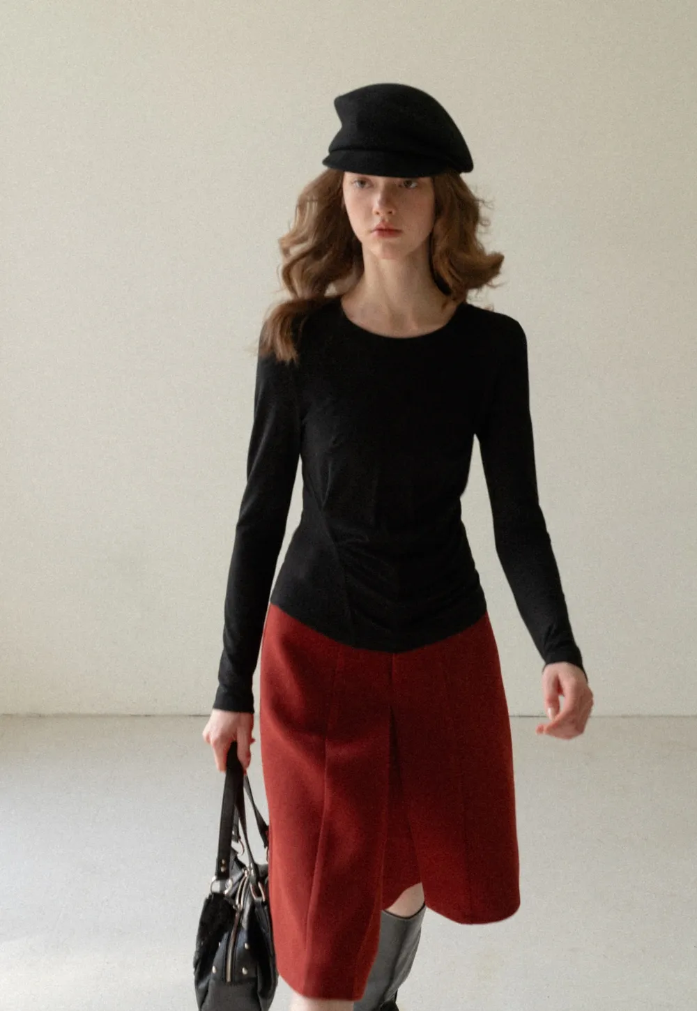 Flowy Skirt-Style Wide-Leg Cropped Trousers