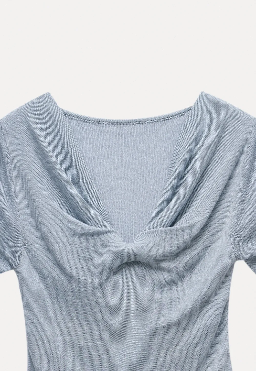 Women's Twist Neck Short Sleeve Knit Top