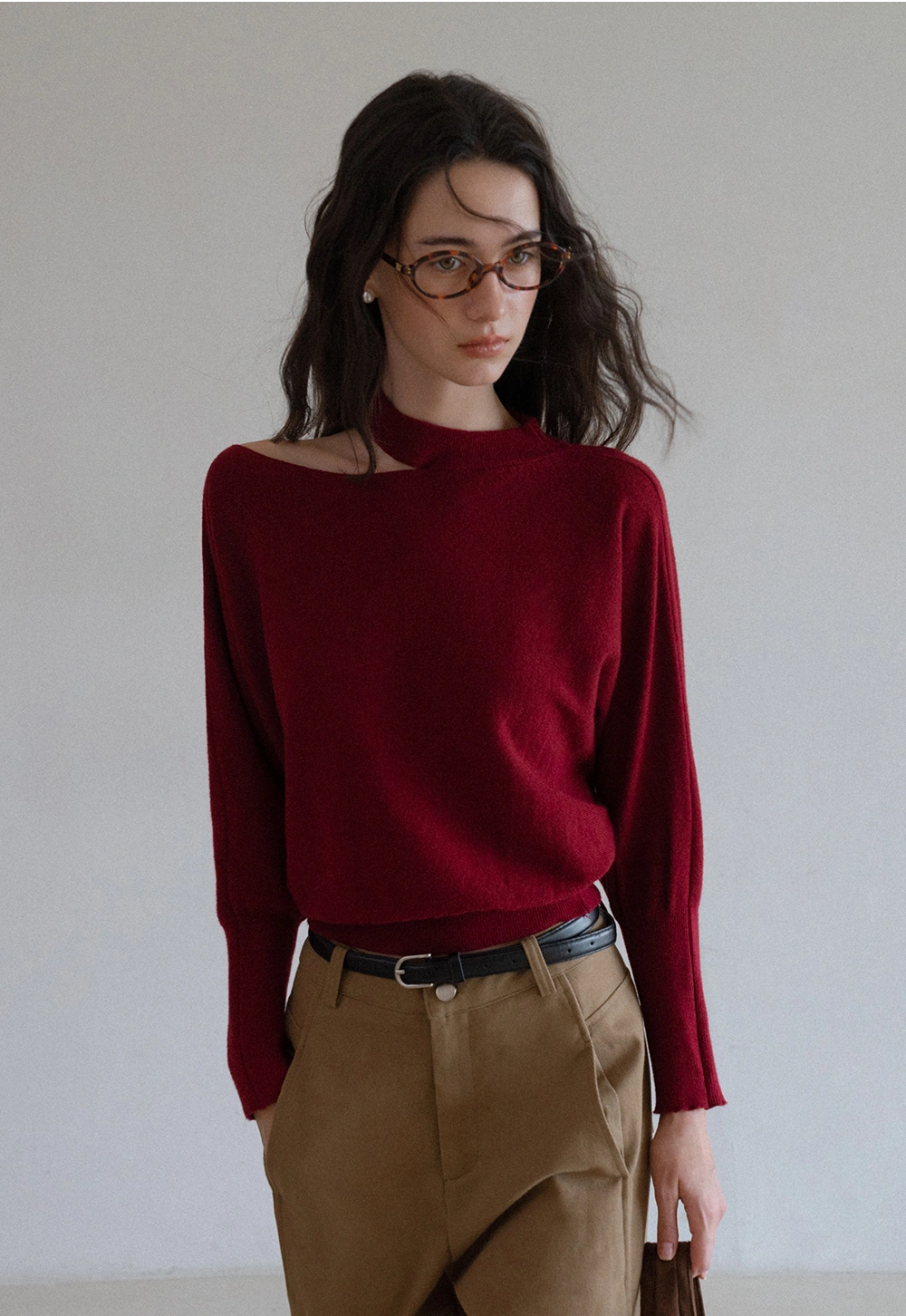 Off Shoulder Strap Detail Pullover