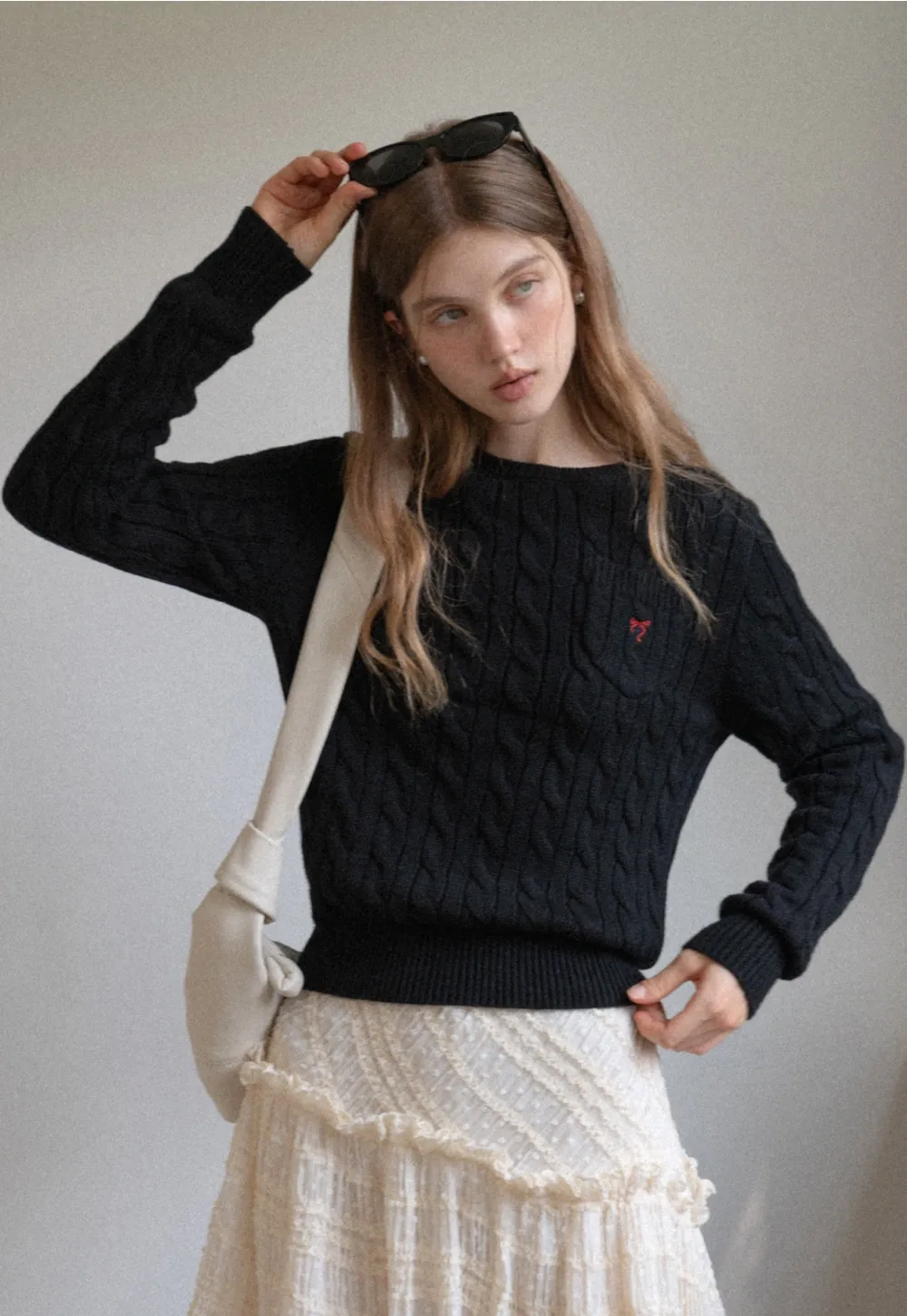 Women Cable Knit Sweater Long Sleeve Pullover Fall